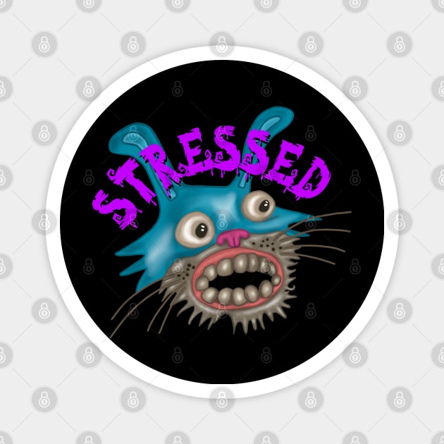 Stressed Bunny Purple Magnet by wildjellybeans